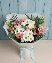 Букет цветов из:  Розы, Лизиантусы и Хризантемы #REPLACE_PRED# Новом Удмуртской республики