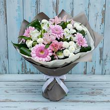 Букет цветов из:  Герберы, Альстромерии и Хризантемы в Новом Удмуртской республики