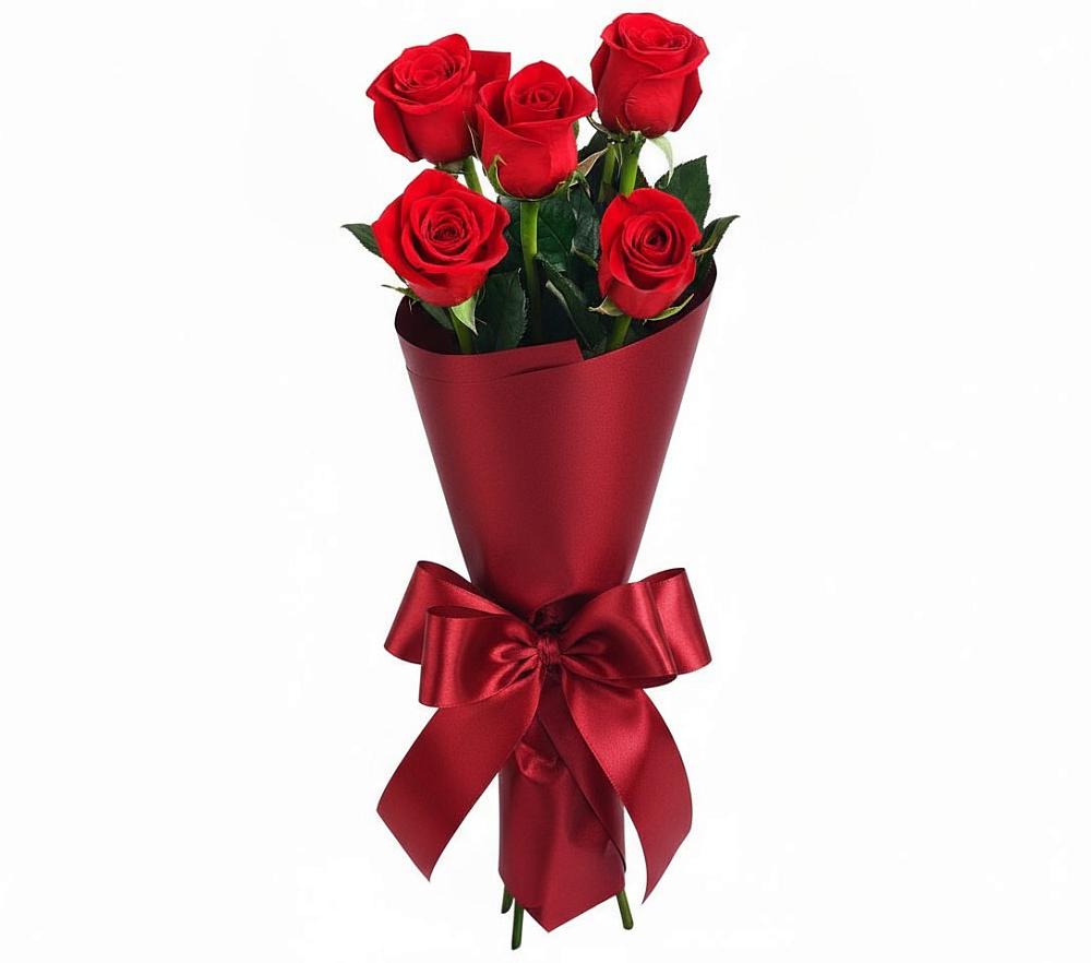 Букет 5 Красных роз Эдлесс Лав в Новом Удмуртской республики