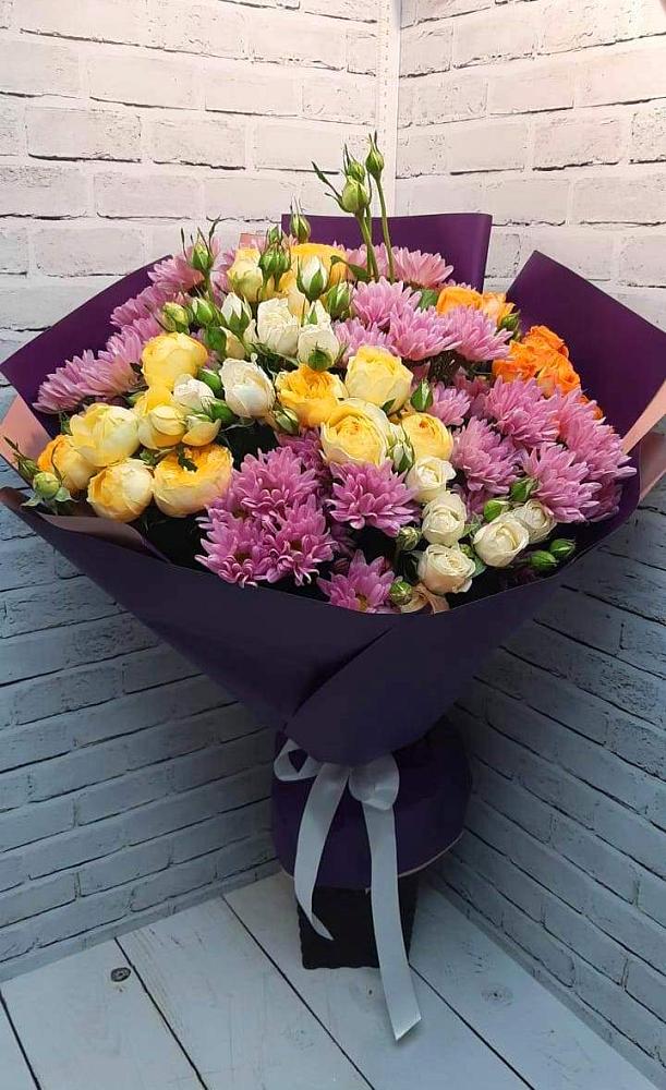 Букет цветов из: Хризантемы и Розы в Новом Удмуртской республики