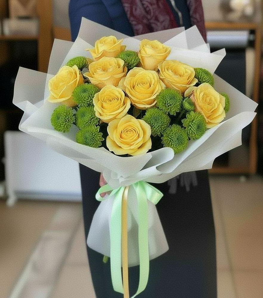 Букет цветов из: Хризантемы и Розы в Новом Удмуртской республики