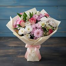 Букет цветов из:  Хризантемы, Альстромерии и Розы в Новом Удмуртской республики