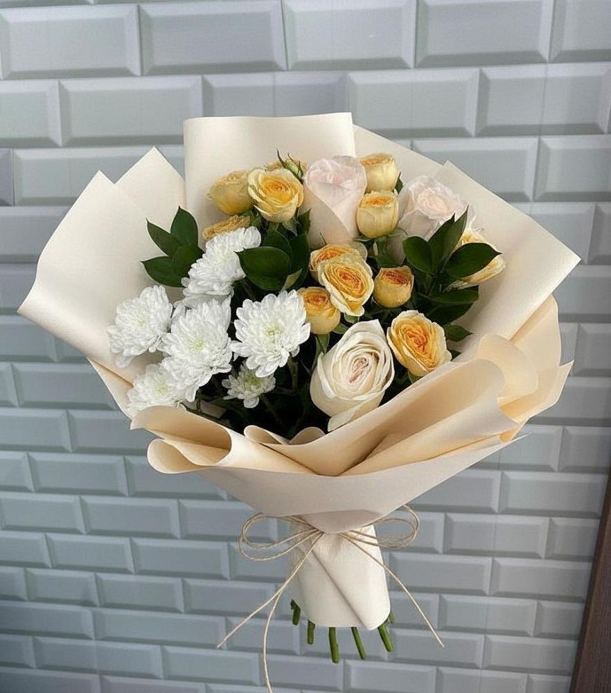 Букет цветов из: Розы и Хризантемы в Новом Удмуртской республики