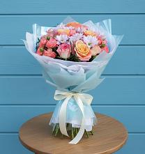 Букет цветов из:  Хризантемы и Розы в Новом Удмуртской республики